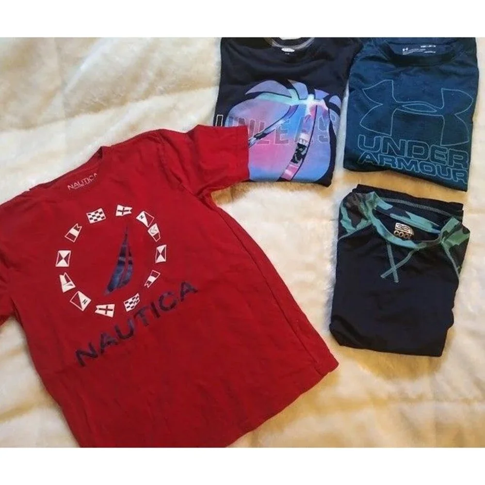 Under Armour, Nautica,& more Bundle 4 shirts–Size Medium(10–12#C